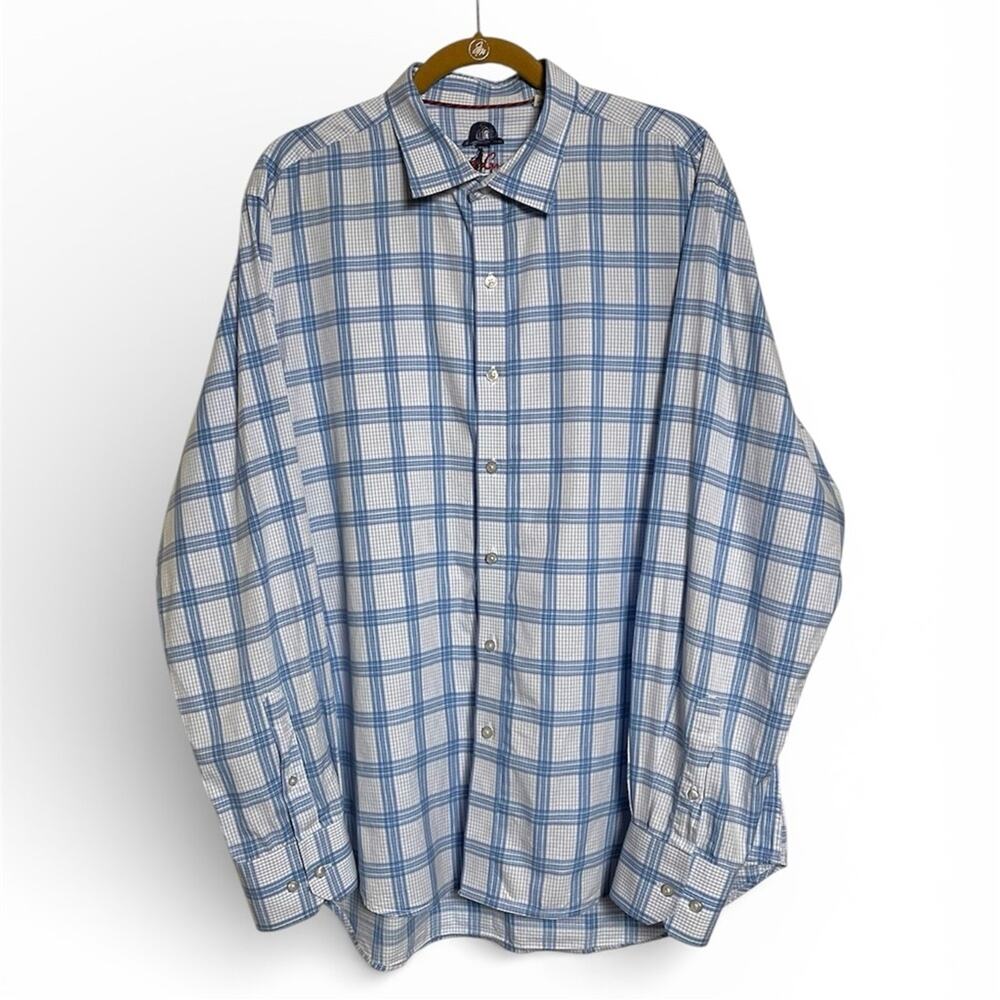 Classic Robert Graham Checkered Blue and White Shirt size XL